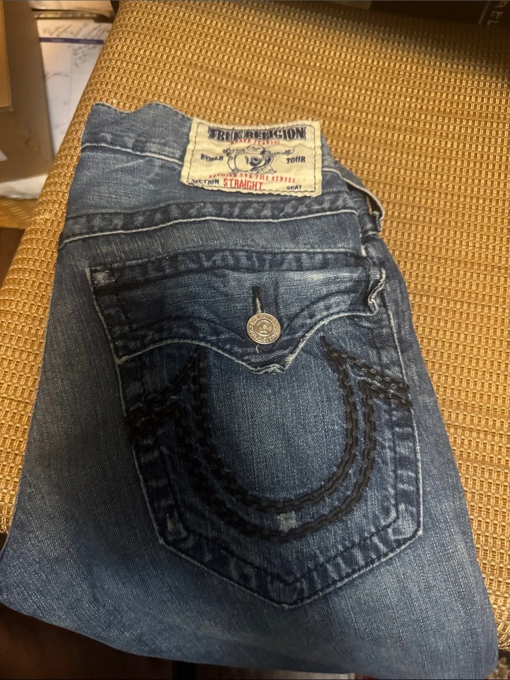 True Religion Distressed Light Blue Men's Jeans